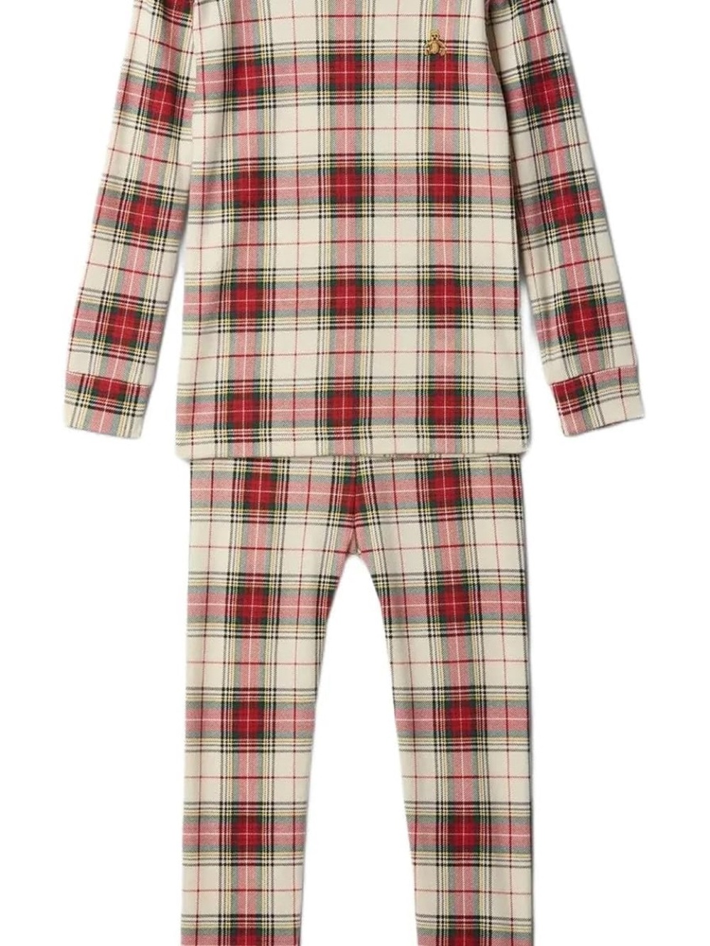Gap Kids Plaid Long Sleeve Pajama Set in Red and Cream